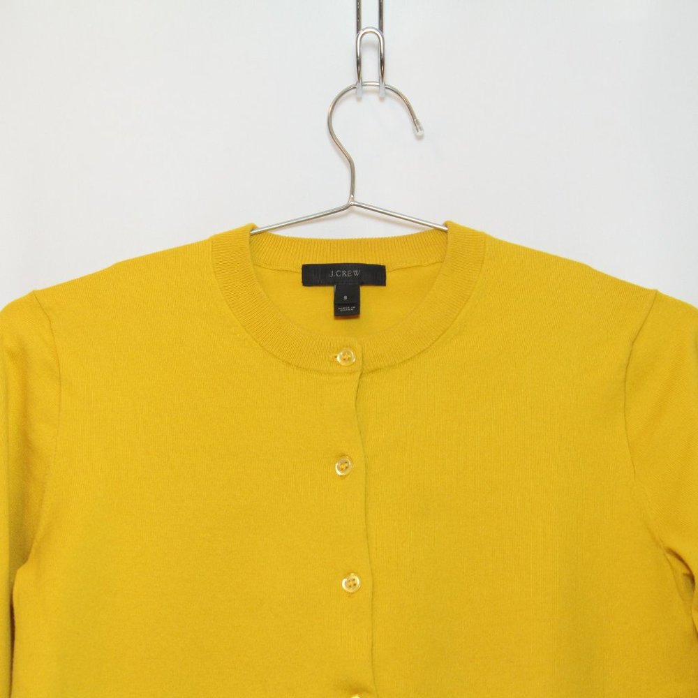 J Crew Cardigan Button up Small yellow/gold - Picture 5 of 8